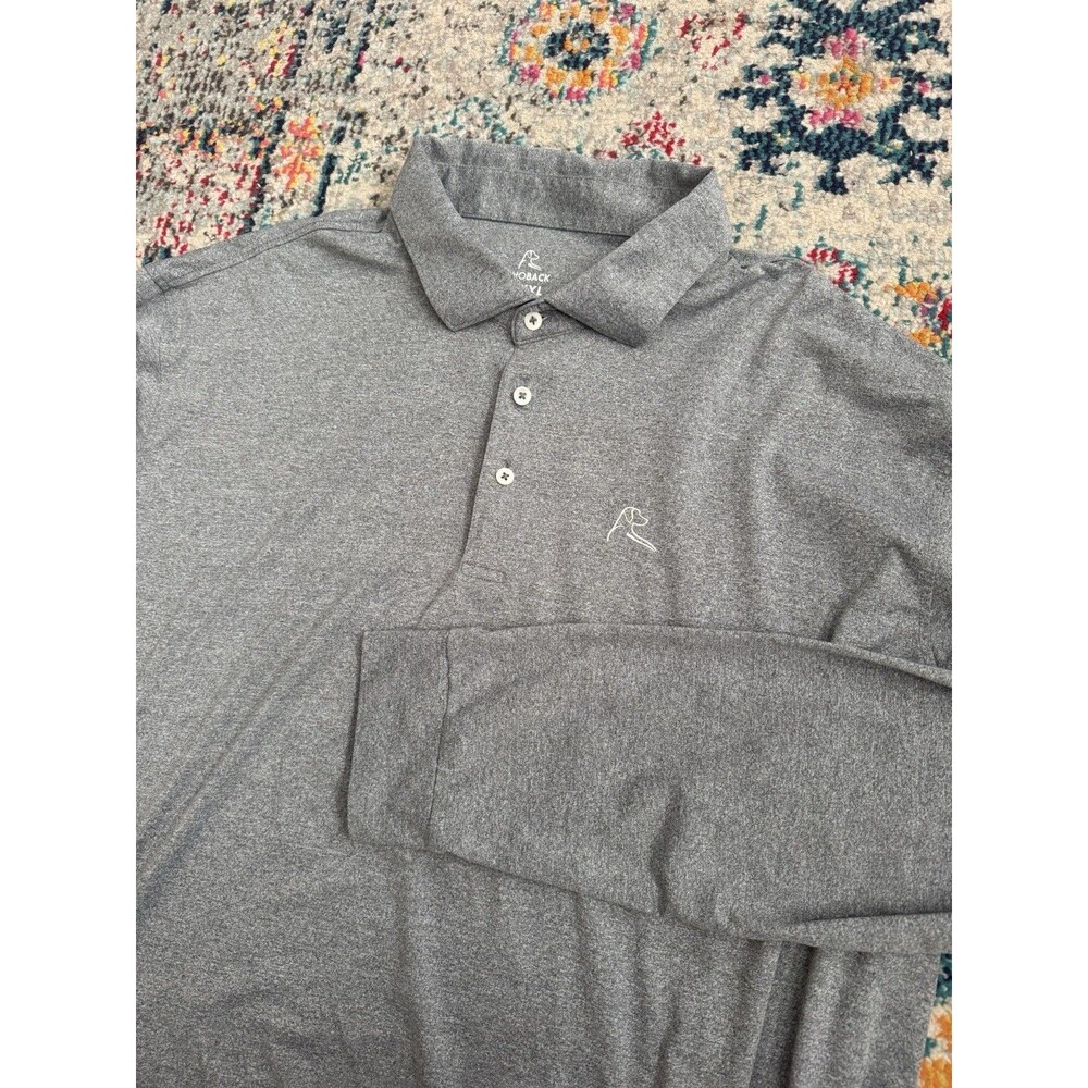 Rhoback Men's Long Sleeve Performance Polo Heather Gray Size XXXL